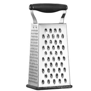 Boxed Grater, Stainless steel Black, One Size,With black handle